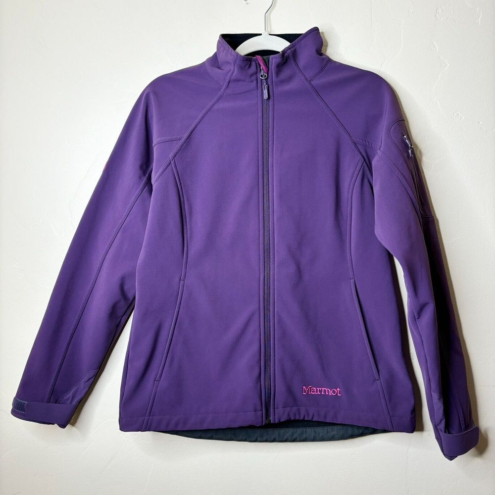 Marmot Gravity‎ Jacket Women Medium Purple Water Resistant Fleece Lined Stretch